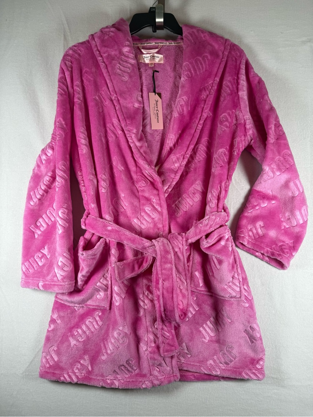 Juicy Couture Super Soft Pink Hooded Robe Size Large/X Large NWT